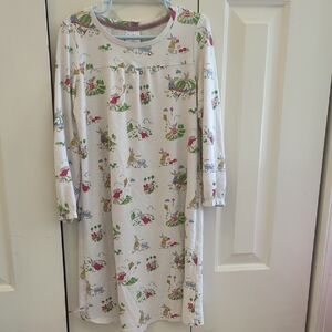 Mini Boden White Nightgown with Colorful Print